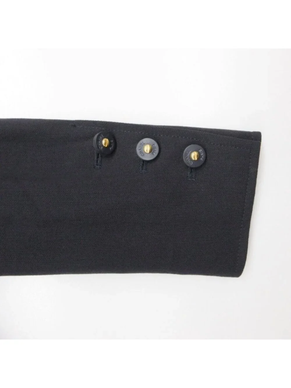 Chanel Tailored Jacket Blazer Various Buttons Vintage Black